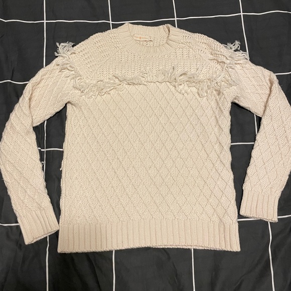 Tory Burch wool fringe sweater - Picture 1 of 2